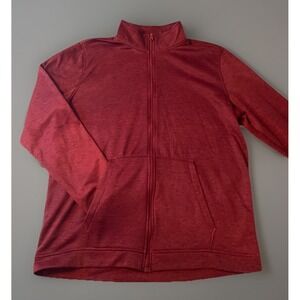 Men's XL Red Fleece Full Zip Jacket Lightweight Outdoor Casual Layer